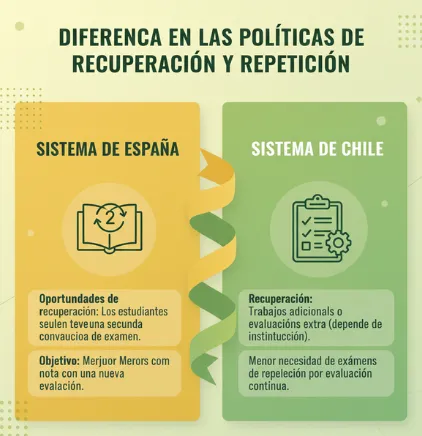 Diferencia en las políticas de recuperación y repetición de exámenes