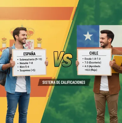 Diferencia en los criterios de aprobación España vs Chile