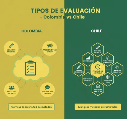 Diferencia en los tipos de evaluación Colombiano vs Chileno