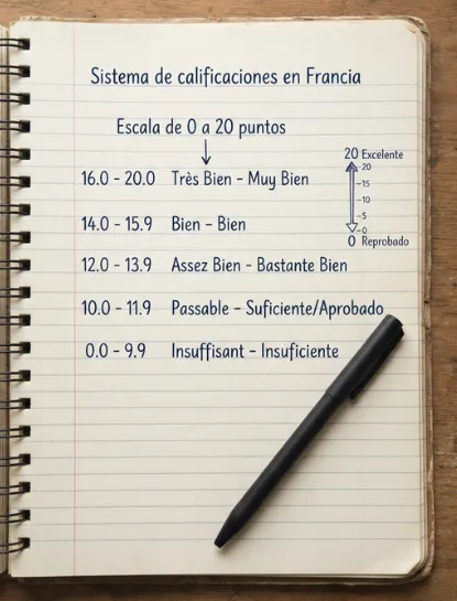 Escala de calificaciones en Francia
