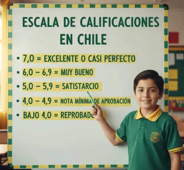 La escala de calificaciones en Chile explicada