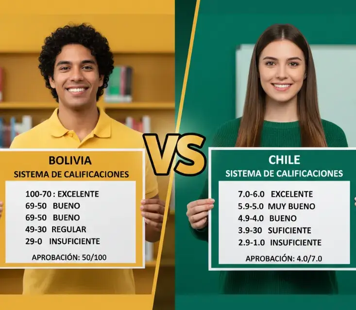 Métodos de cálculo de notas bolivia vs chile