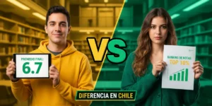 Promedio final vs. ranking de notas diferencia en Chile