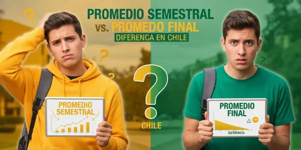 Promedio semestral vs. promedio final diferencia en Chile