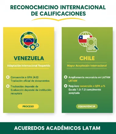 Reconocimiento Internacional de las Calificaciones venezolano vs chileno