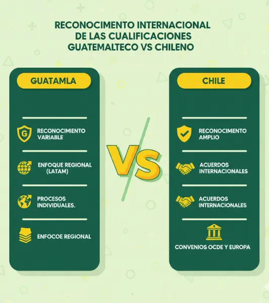 Reconocimiento internacional de las cualificaciones guatemalteco vs chileno