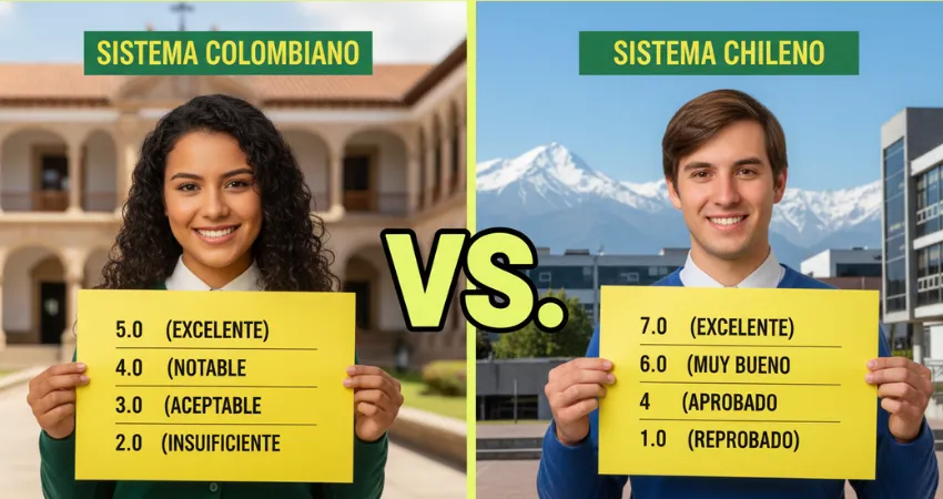 Sistema de Calificaciones Colombiano vs Sistema de Calificaciones Chileno