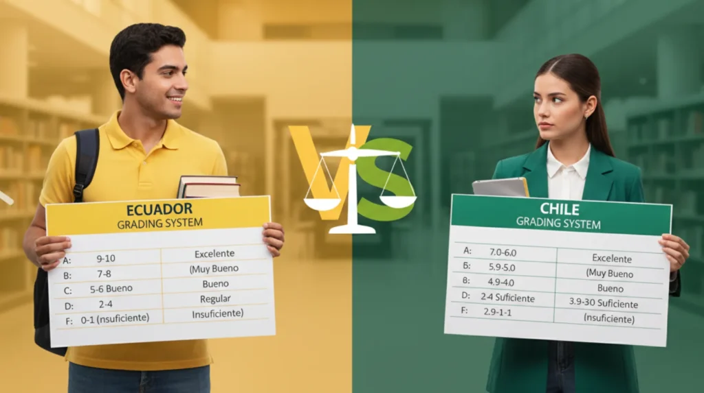 Sistema de calificación Ecuatoriano vs. Sistema de calificación Chileno