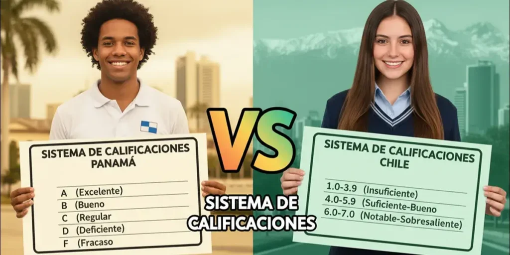 Sistema de calificaciones de Panamá vs. sistema de calificaciones de Chile