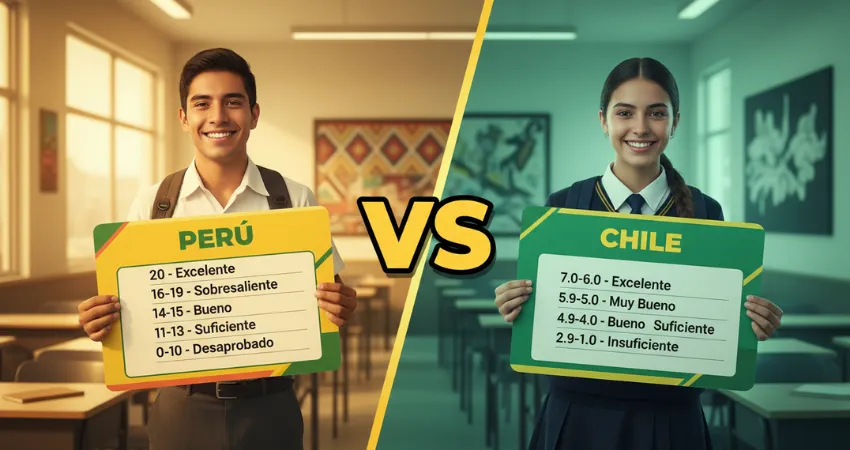 Sistema de calificaciones de Perú vs. sistema de calificaciones de Chile