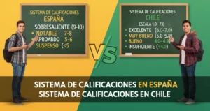 Sistema de calificaciones en España vs sistema de calificaciones en Chile