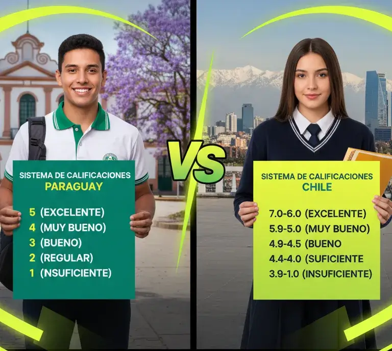 Sistema de notas de Paraguay vs. Sistema de notas de Chile