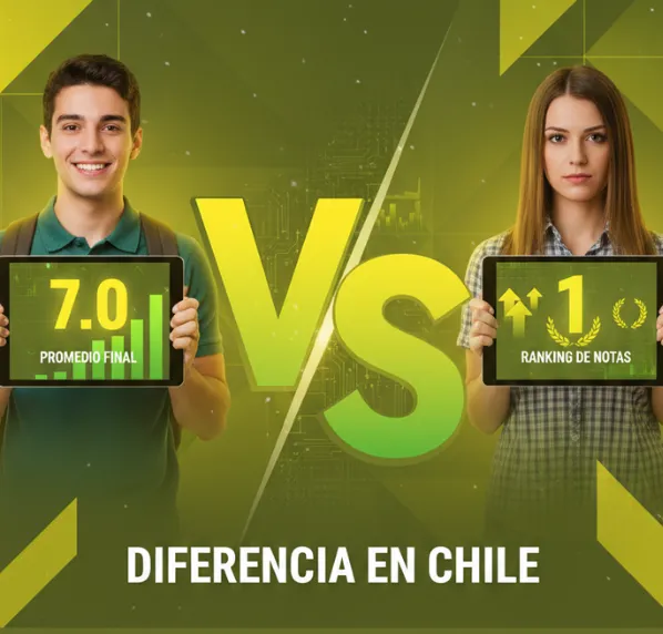 escala de notas Promedio final vs. ranking de notas