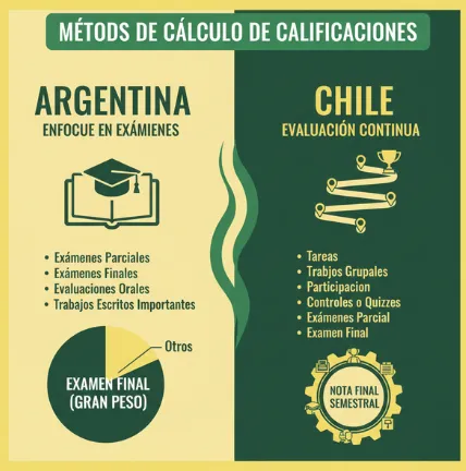 métodos de cálculo de las calificaciones argentino vs chileno