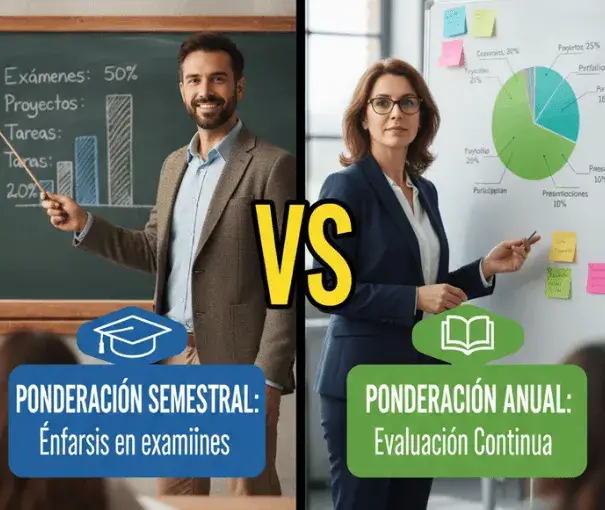 ponderación y criterios de evaluación promedio semestral vs. promedio final