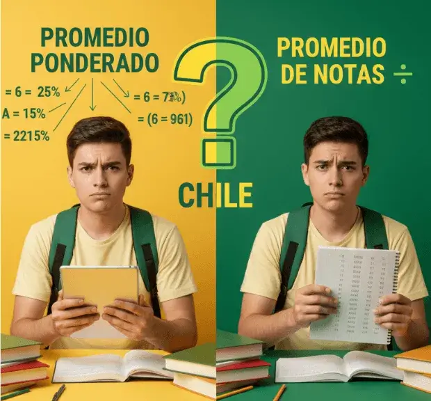 significado promedio ponderado vs promedio de notas