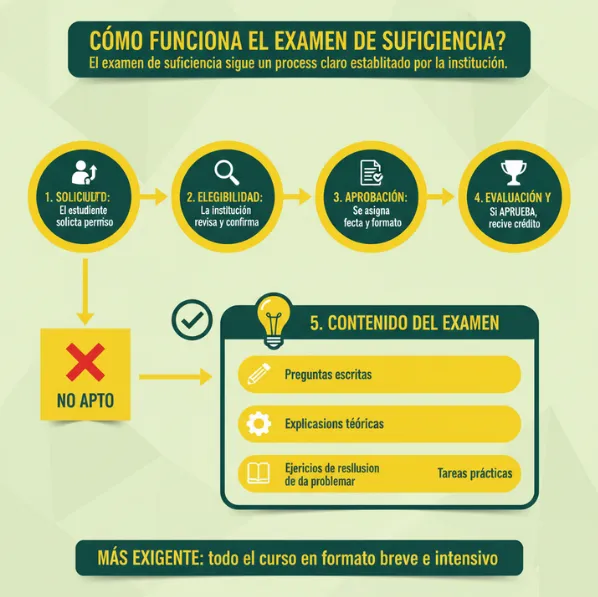 ¿Cómo funciona el examen de suficiencia?
