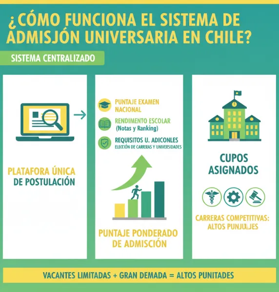 ¿Cómo funciona el sistema de admisión universitaria en Chile?
