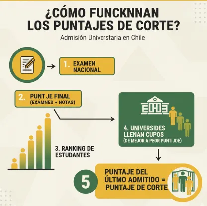 ¿Cómo funcionan los puntajes de corte?