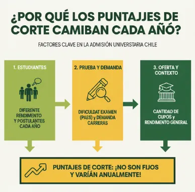 ¿Por qué los puntajes de corte cambian cada año?