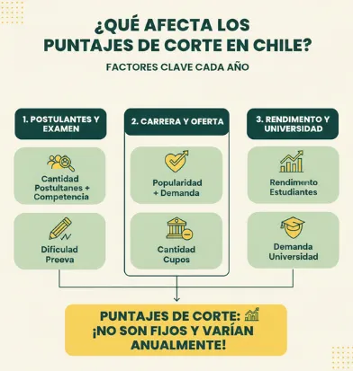 ¿Qué afecta los puntajes de corte en Chile?
