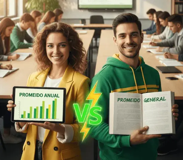 Diferencia en las calificaciones y evaluaciones incluidas