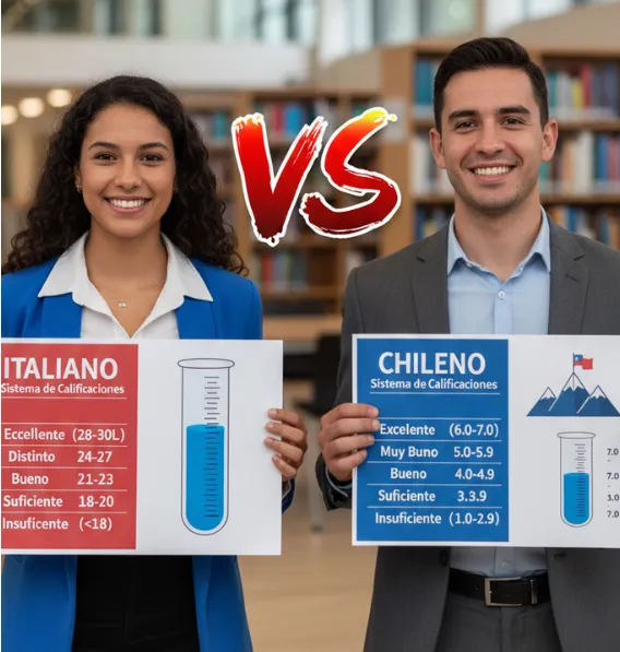 Diferencias clave entre el sistema de calificación italiano vs chileno