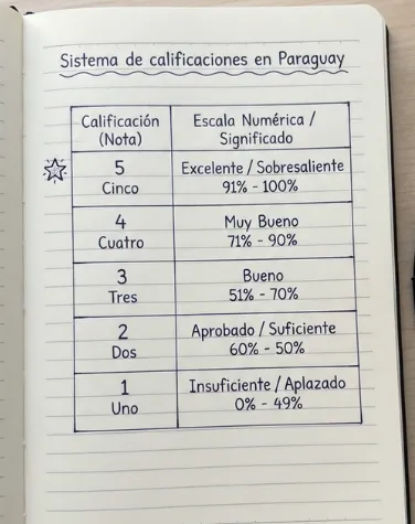 Escala de calificaciones en Paraguay