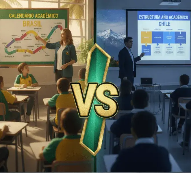 Estructura del año académico Brasil vs Chile