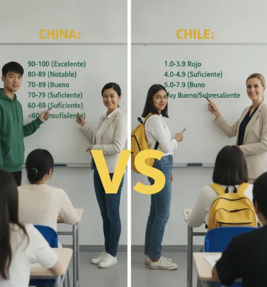 Exámenes Finales y Pruebas Nacionales China vs. Chile