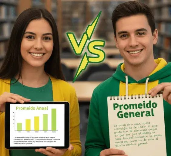 Principal diferencia entre el promedio anual y el promedio general
