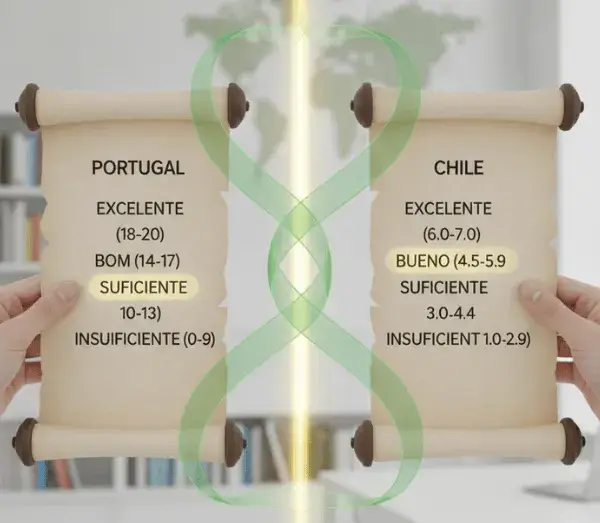 Similitudes entre los sistemas de calificación portugués y chileno