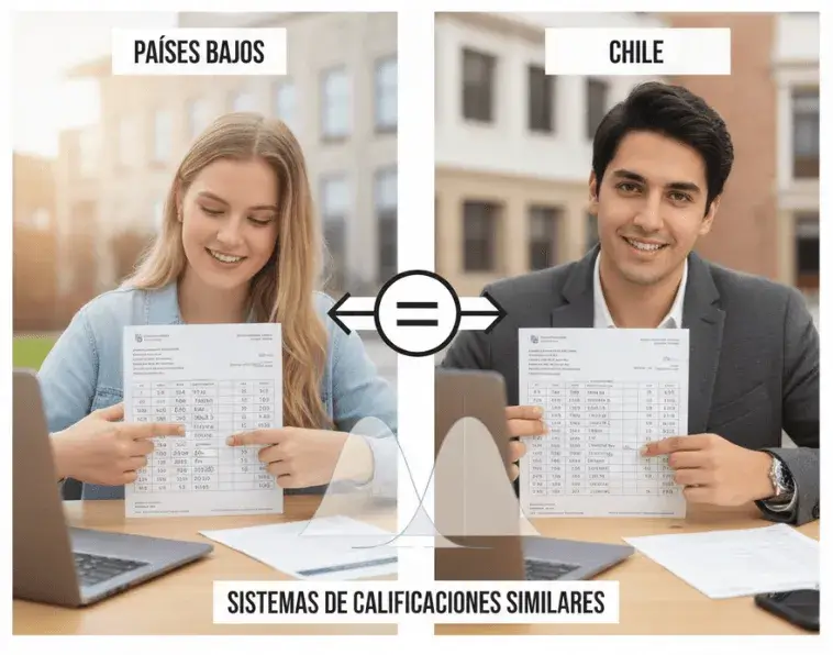 Similitudes entre los sistemas de calificaciones de los Países Bajos y Chile
