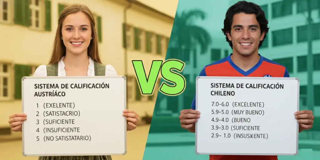 Sistema de calificación austríaco vs. sistema de calificación chileno