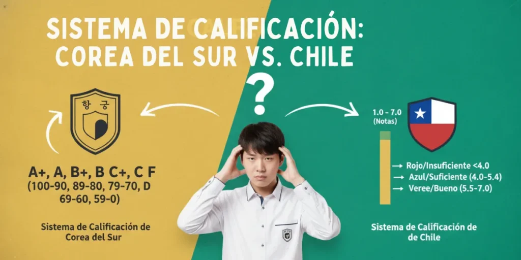 Sistema de calificación de Corea del Sur vs. el sistema de calificación de Chile