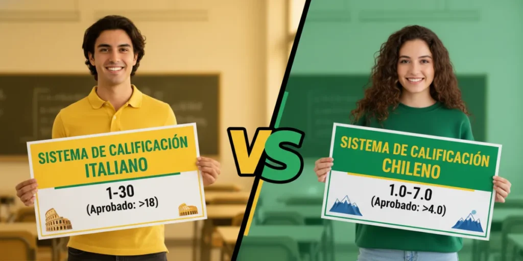 Sistema de calificación italiano vs sistema de calificación chileno