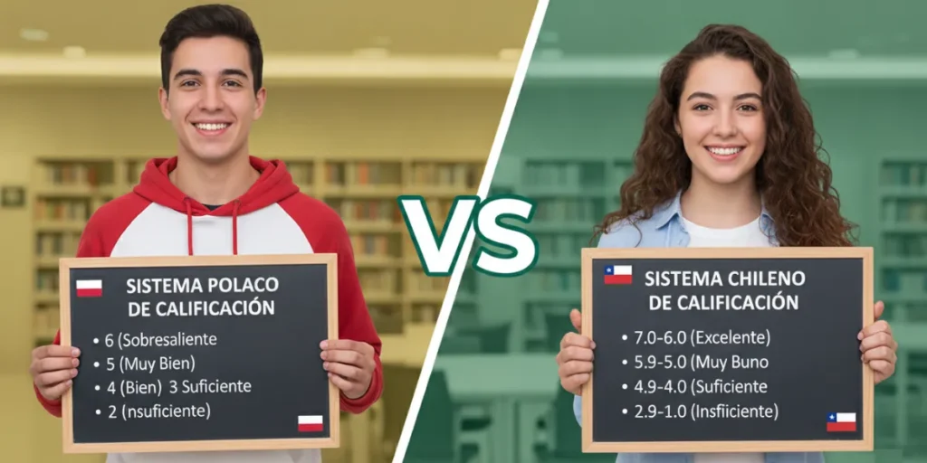 Sistema de calificación polaco vs. sistema de calificación chileno