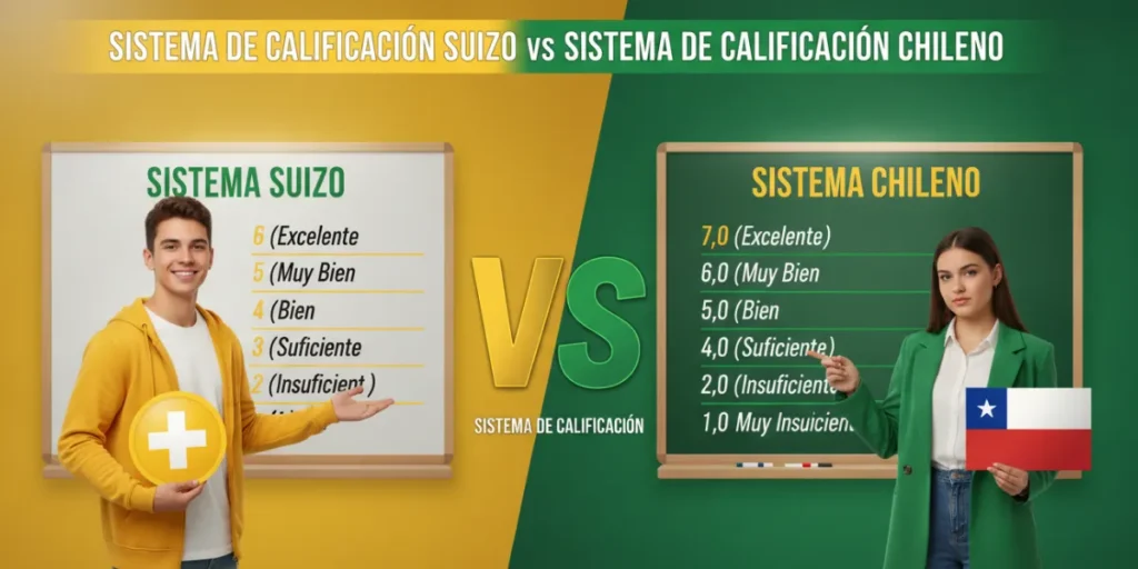Sistema de calificación suizo vs sistema de calificación chileno