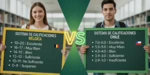 Sistema de calificaciones de Bélgica vs. Sistema de calificaciones de Chile