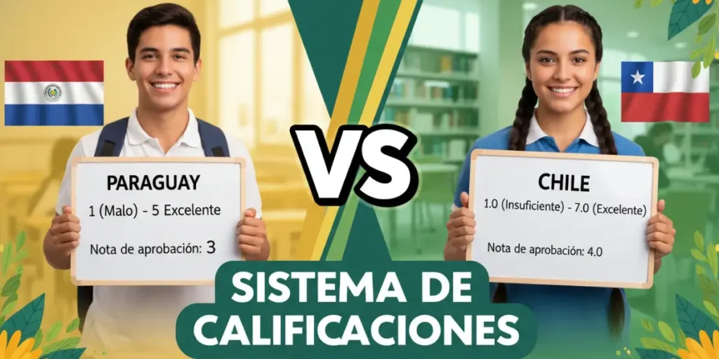 Sistema de calificaciones de Paraguay vs. sistema de calificaciones de Chile