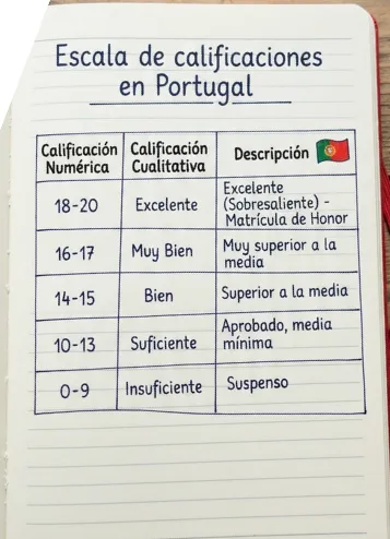 Sistema de calificaciones en Portugal