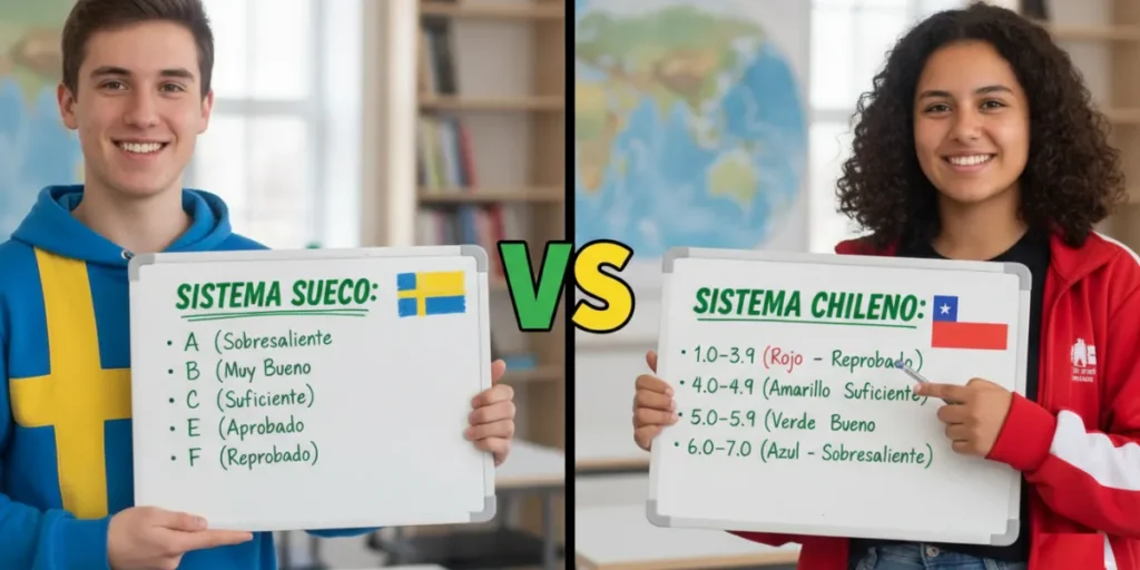 Sistema de calificaciones sueco vs sistema de calificaciones chileno