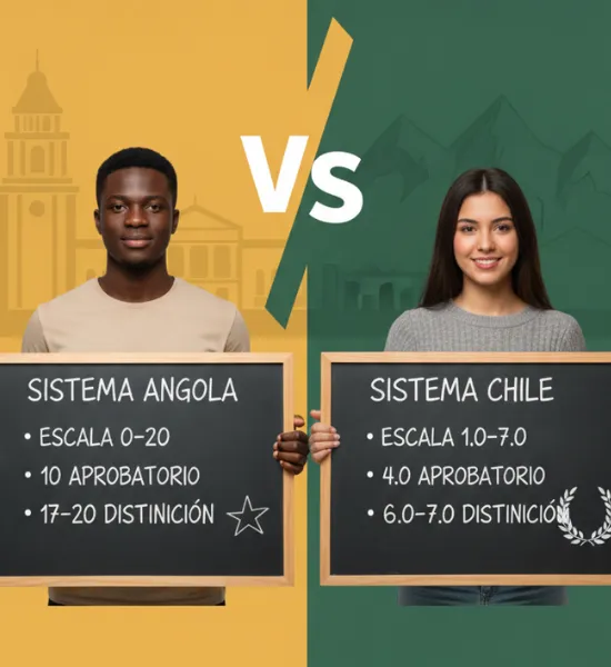 Sistema de notas de Angola vs. sistema de notas de Chile