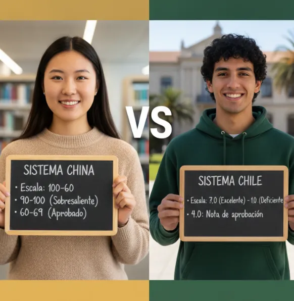 Sistema de notas de China vs. Sistema de notas de Chile