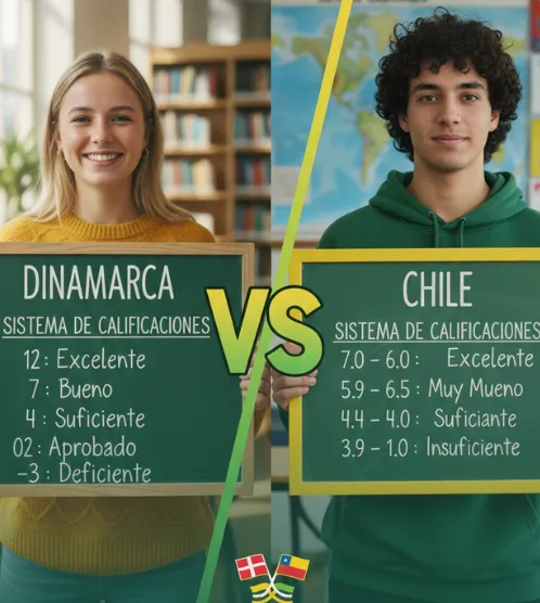 Sistema de notas de Dinamarca vs sistema de notas de Chile