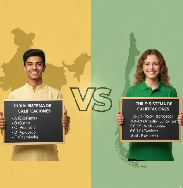 Sistema de notas de India vs. sistema de notas de Chile