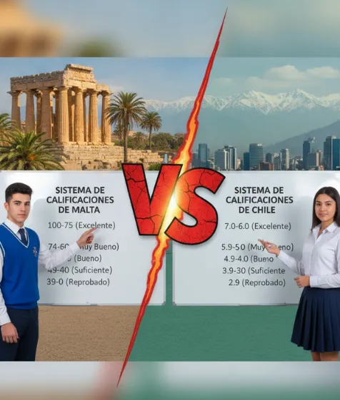 Sistema de notas de Malta vs. sistema de notas de Chile