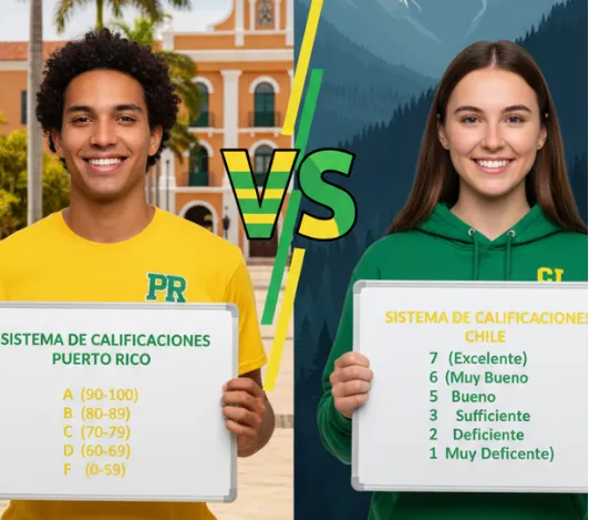 Sistema de notas de Puerto Rico vs sistema de notas de Chile