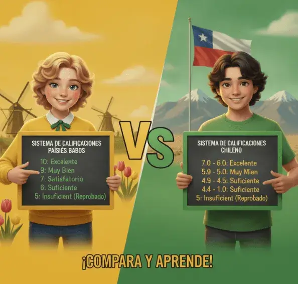 Sistema de notas de los Países Bajos vs. sistema de notas chileno