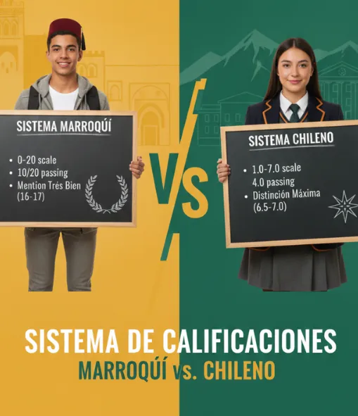 Sistema de notas marroquí vs. sistema de notas chileno